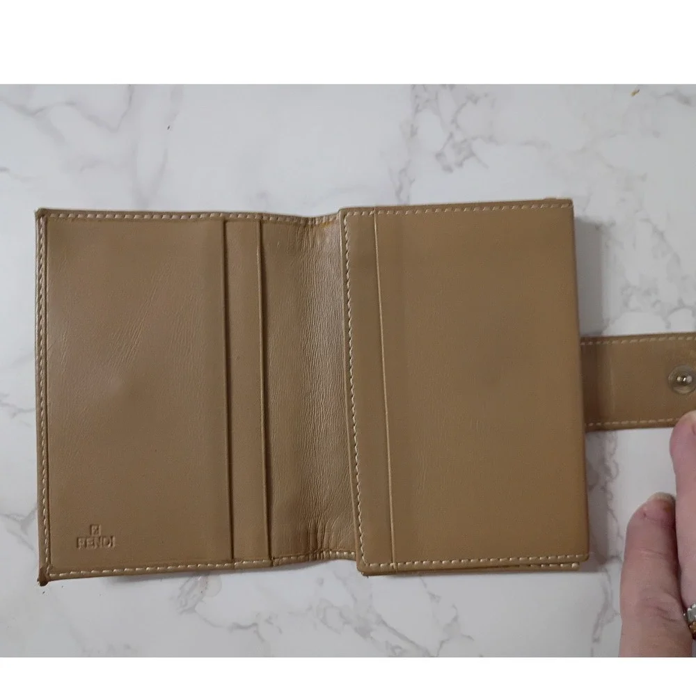 FENDI Vintage Zucchino Monogram Compact Canvas Wallet w/ Dust Bag - EUC
